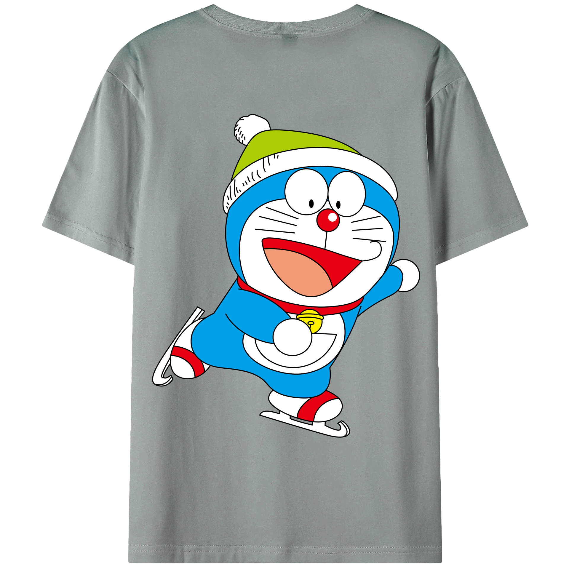 （画像用） ドラえもん Doraemon 綿100％ メンズ半袖Tシャツ（バックプリント） 通気性